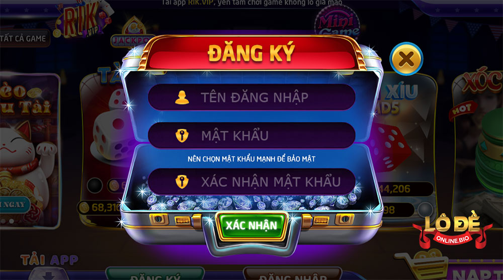 Các thao tác tạo tài khoản tại Rikvip chỉ mất anh em khoảng chục giây